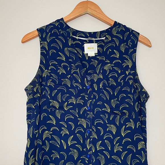Anthropologie Maeve Sunseeker Banana Print Top - Picture 2 of 6